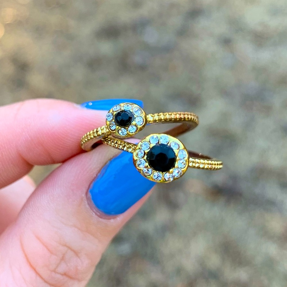 Rhinestone Primrose Stacking Rings